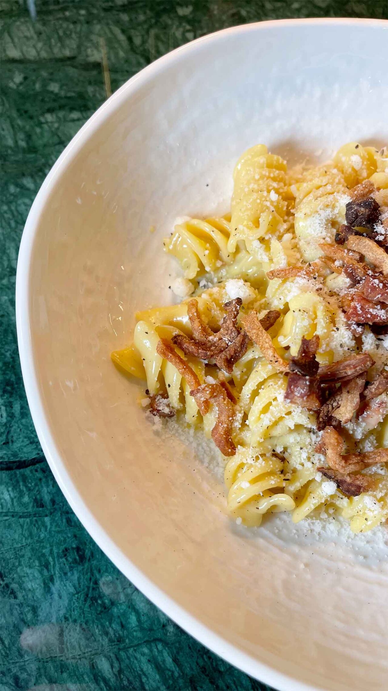 le eliche alla carbonara al ristorante di terra Gioia a Salerno