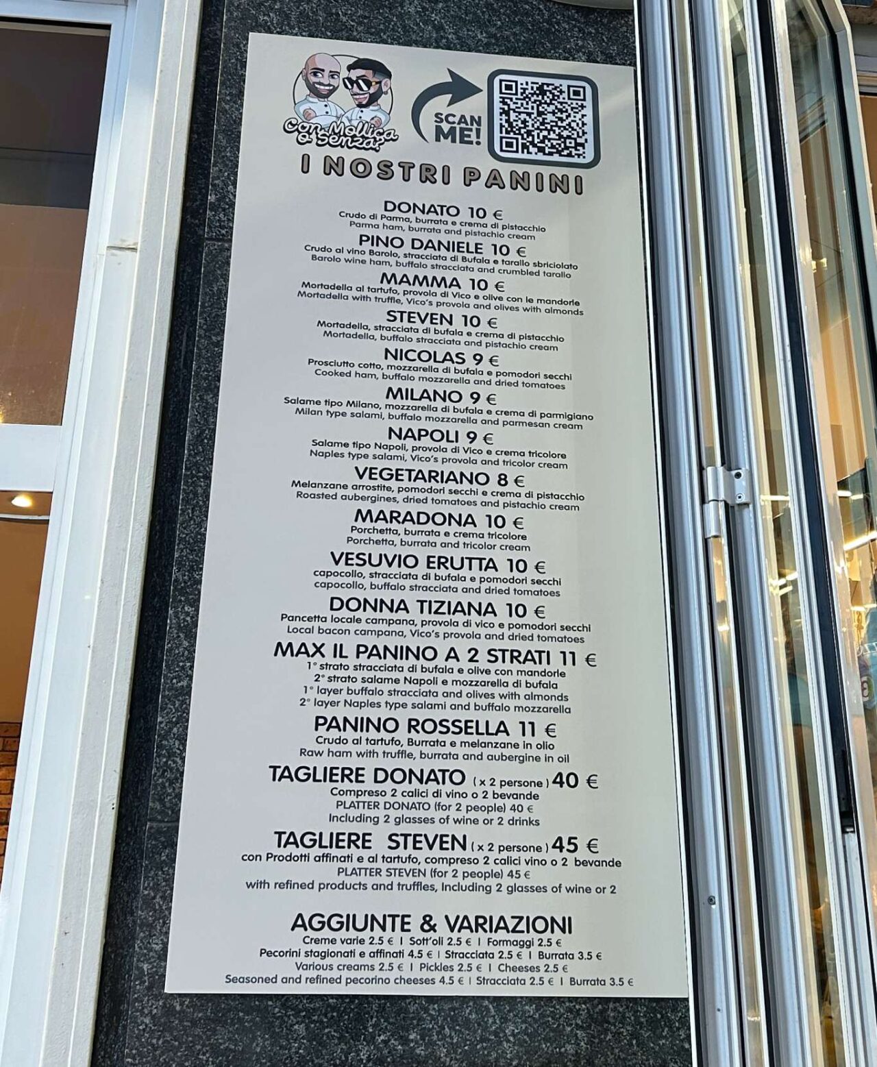 donato mollica senza panini menu