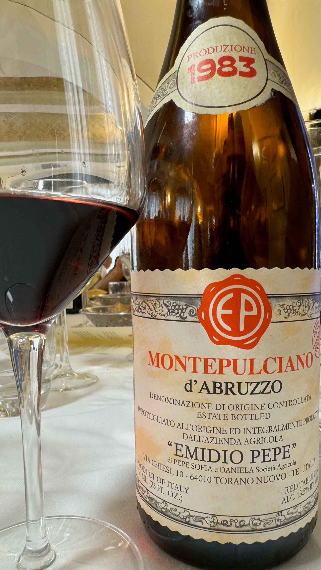 vino Montepulciano d'Abruzzo Emidio Pepe 1983