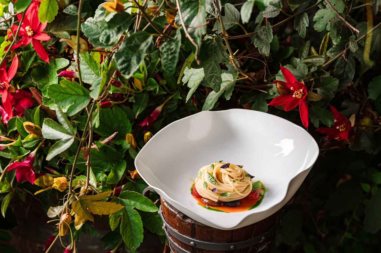 La ricetta degli spaghetti all'acqua di pomodoro, pomodori e basilico